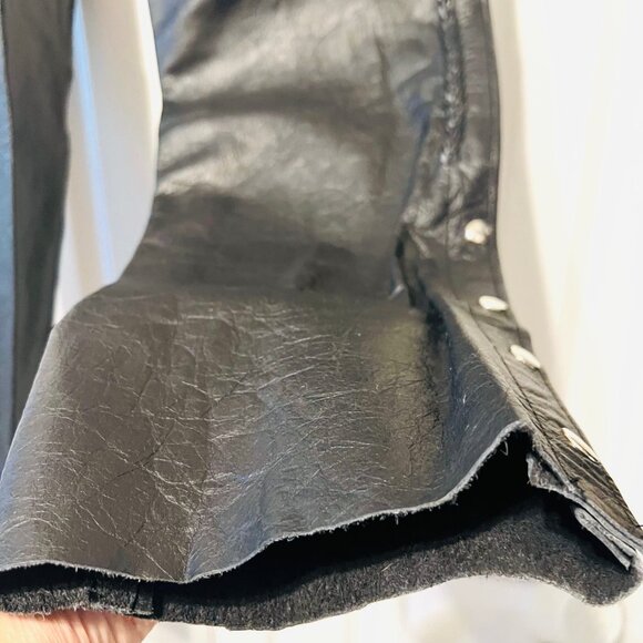 Hot Leathers Braided Black Leather Riding Chaps-Motorcycle-Large-Unhemmed-Unisex - Picture 16 of 16